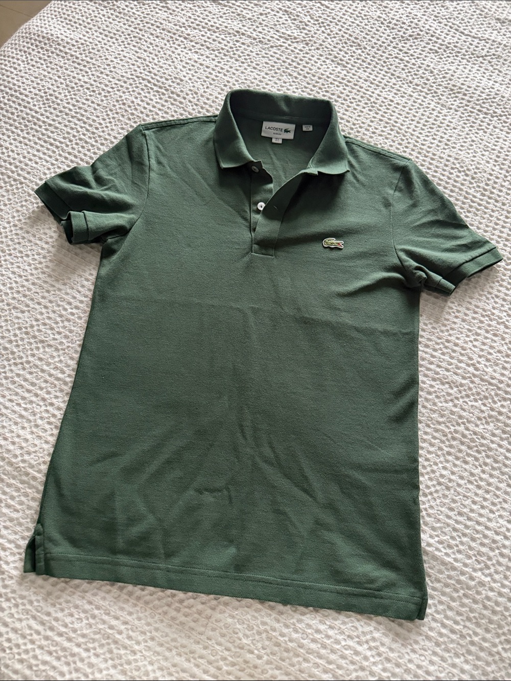 Lacoste Men's Dark Green Pique Polo, Size US S
